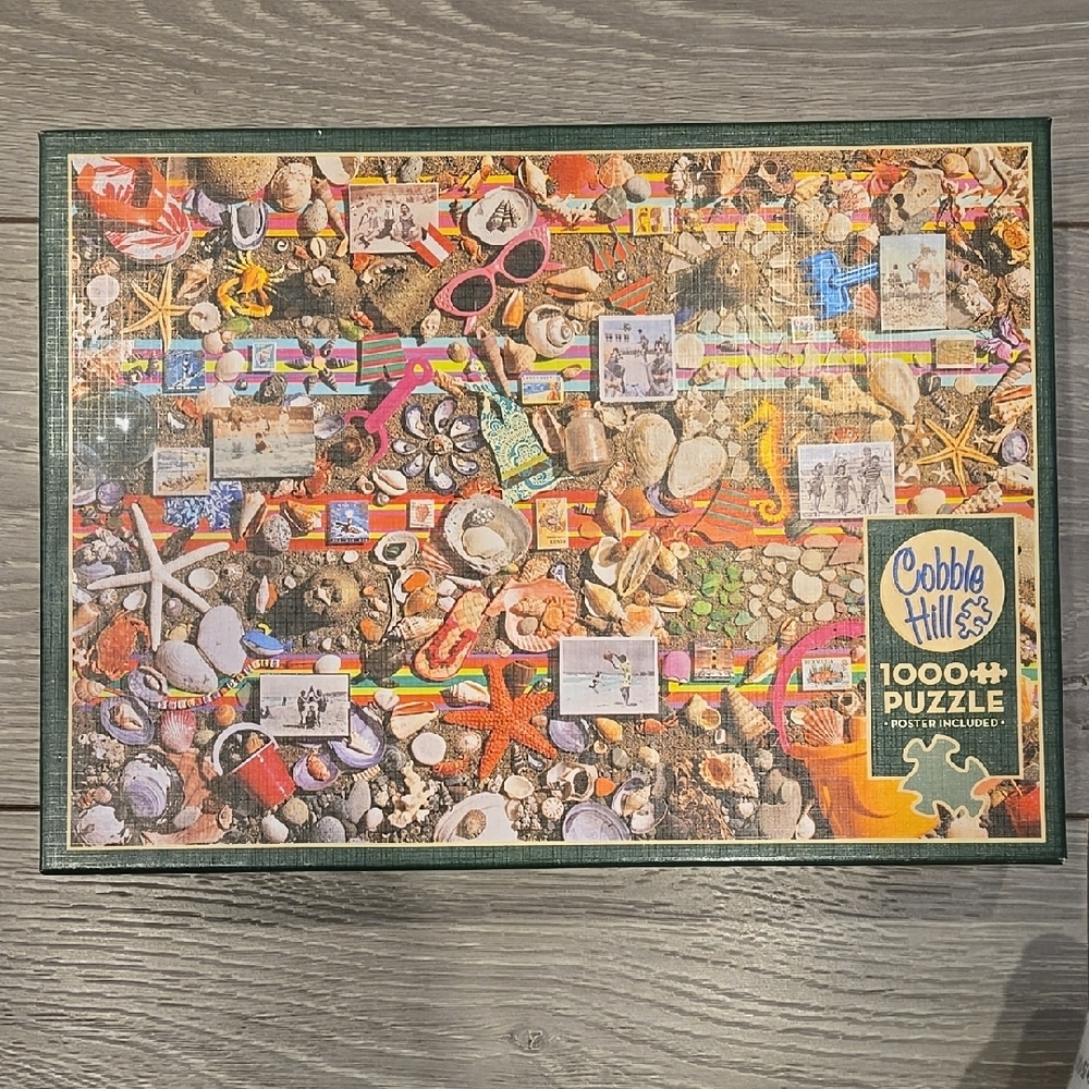 Cobble Hill Beach Scene/Colorful Seashells 1000-Piece Puzzle